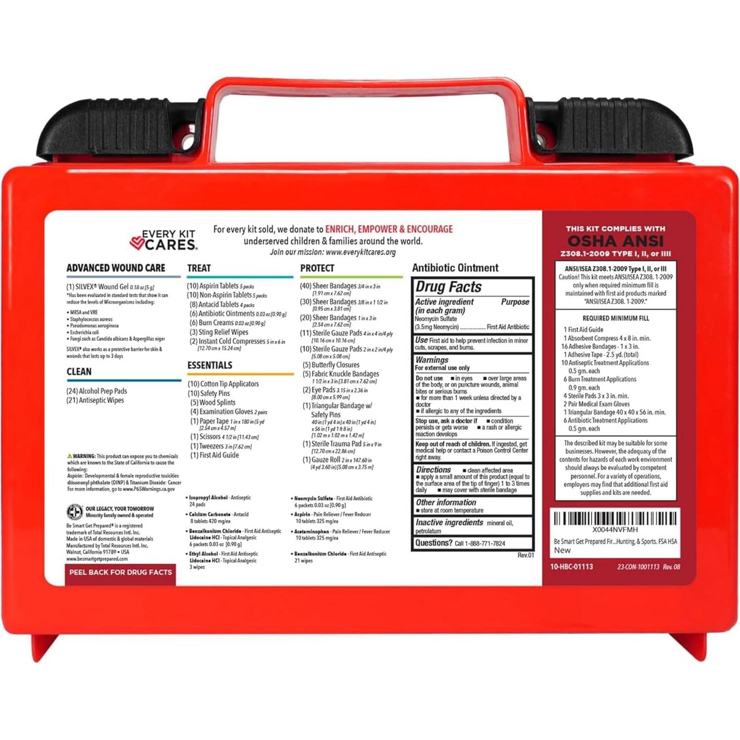 Kit de Primeros Auxilios Total Resources 250 Piezas para 50 Personas