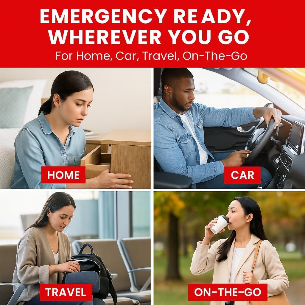 M2 BASICS Premium First Aid Kit (Includes 2 Mini Kits + Stylish Bag) Executive Gray | First Aid Kit Car, Camping Essentials, FSA Eligible Items Only List, Car Accessories, Hiking Gear, Dorm Essentials