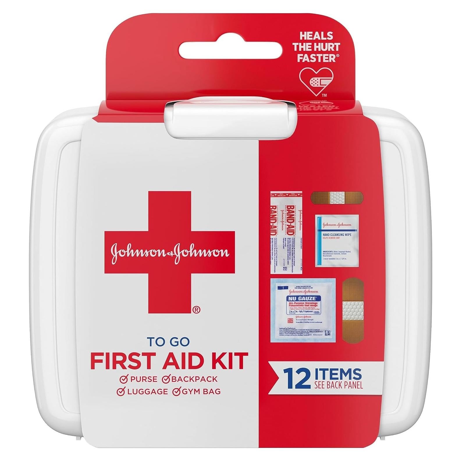 Johnson & Johnson Red Cross First Aid-to-Go Mini First Aid Kit, 12 Count (Pack of 48) total count 576