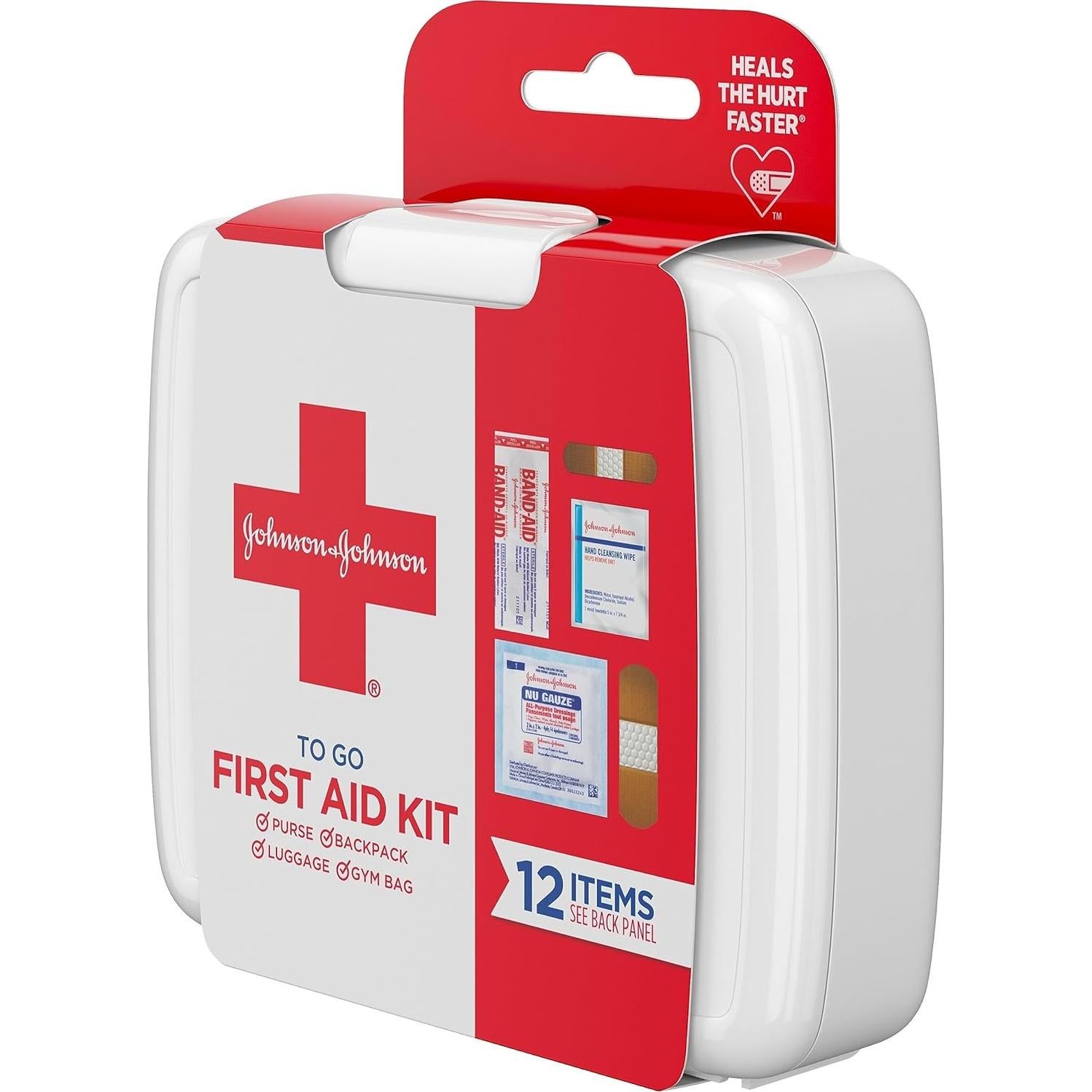 Johnson & Johnson Red Cross First Aid-to-Go Mini First Aid Kit, 12 Count (Pack of 48) total count 576