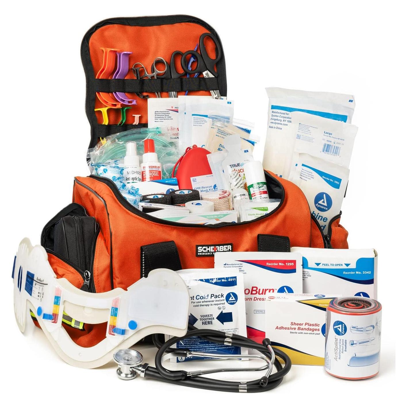 Kit de Trauma Profesional Scherber Grande 250 Suministros Naranja
