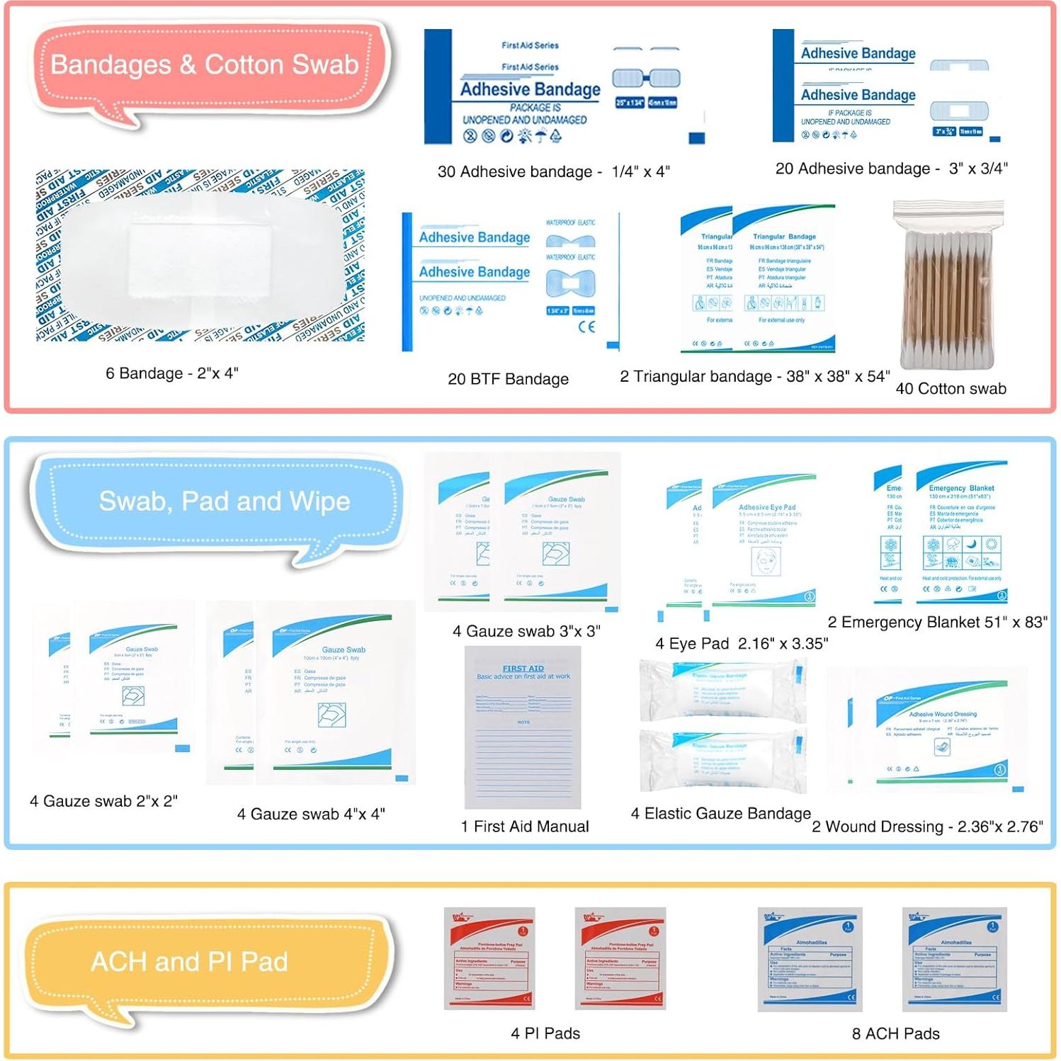 Kit de Primeros Auxilios Impermeable 3L YIWU con Supervivencia