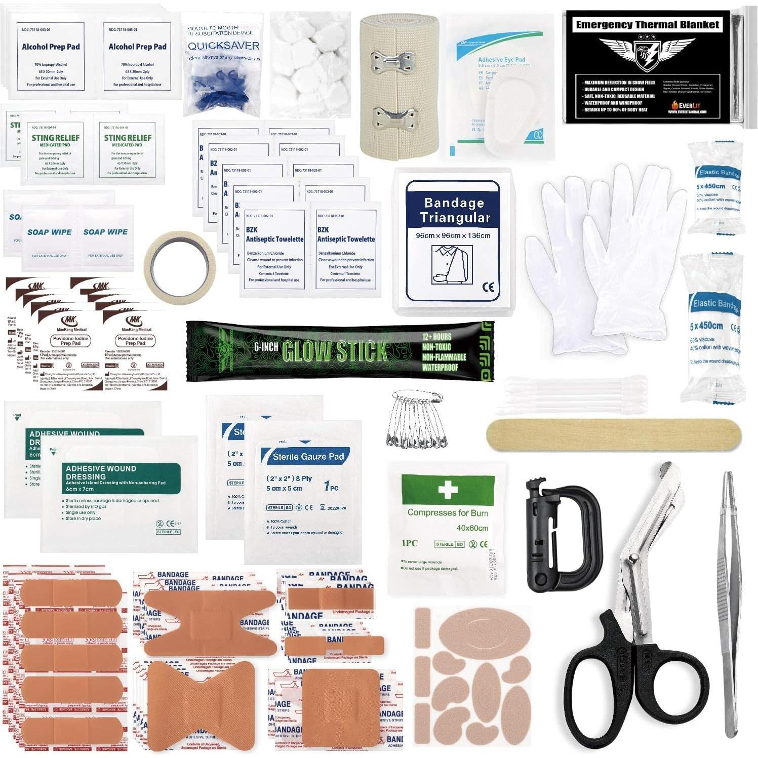 Kit de Primeros Auxilios Táctico Everlit 180 Piezas Negro