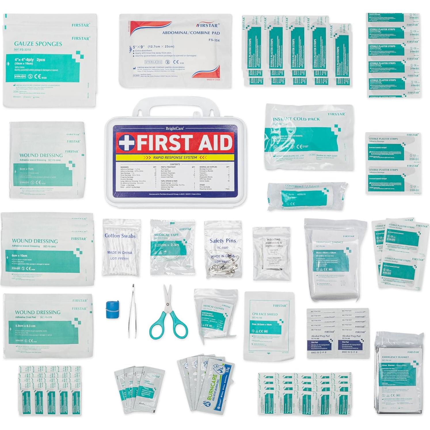 Kit de Primeros Auxilios BrightCare 130 Piezas Montable en Pared