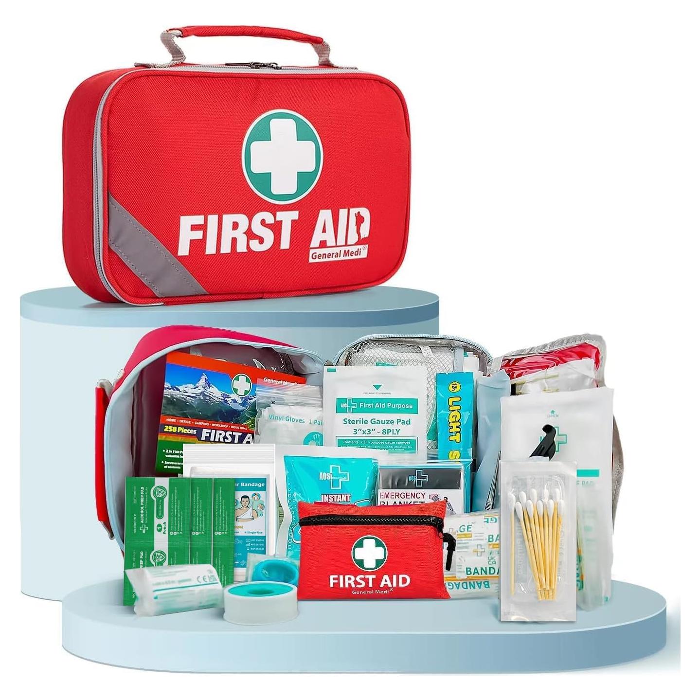 Kit de Primeros Auxilios General Medi 215 Piezas + Mini 43 Piezas