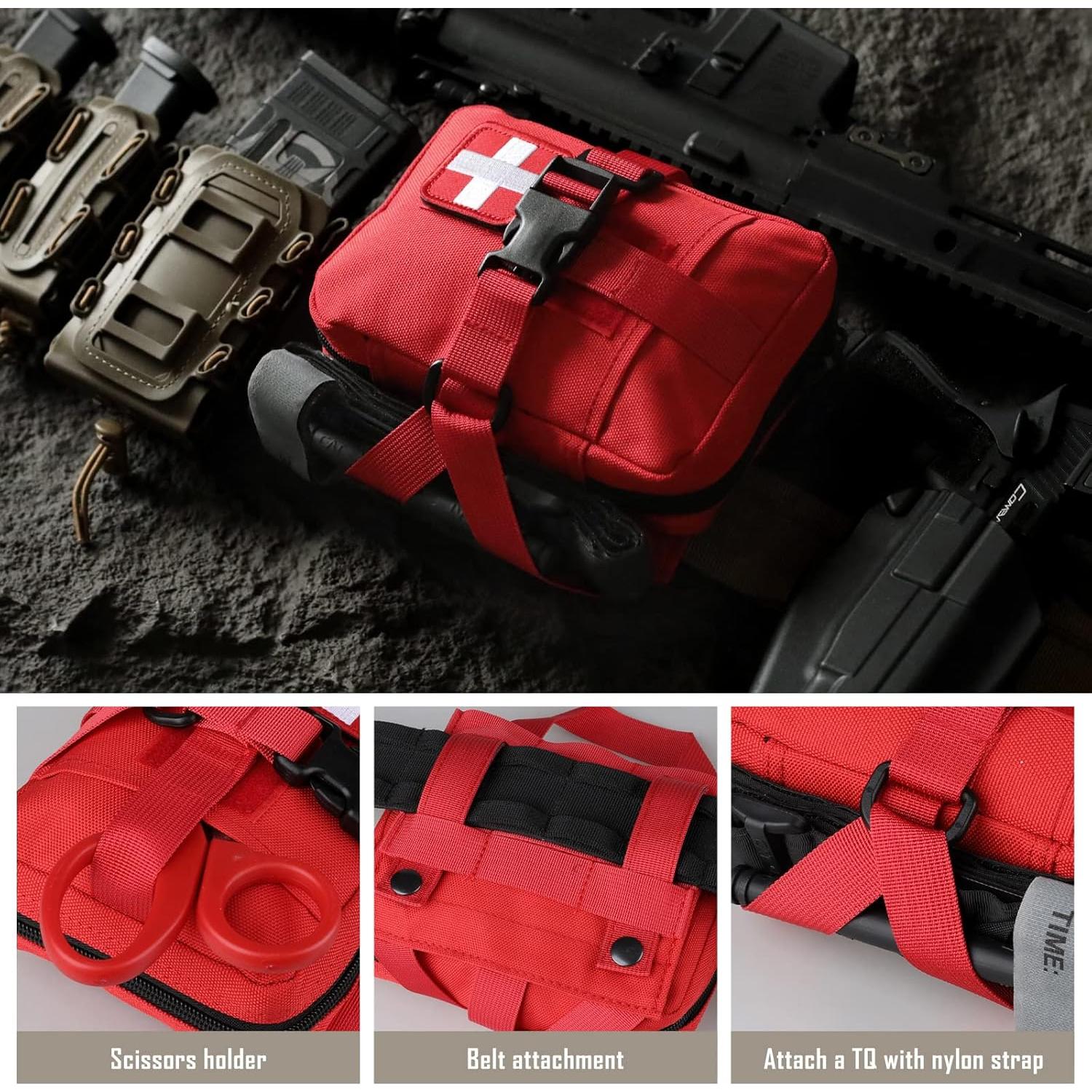 Bolsa Médica Táctica LIVANS IFAK Rojo 18x14x6 cm