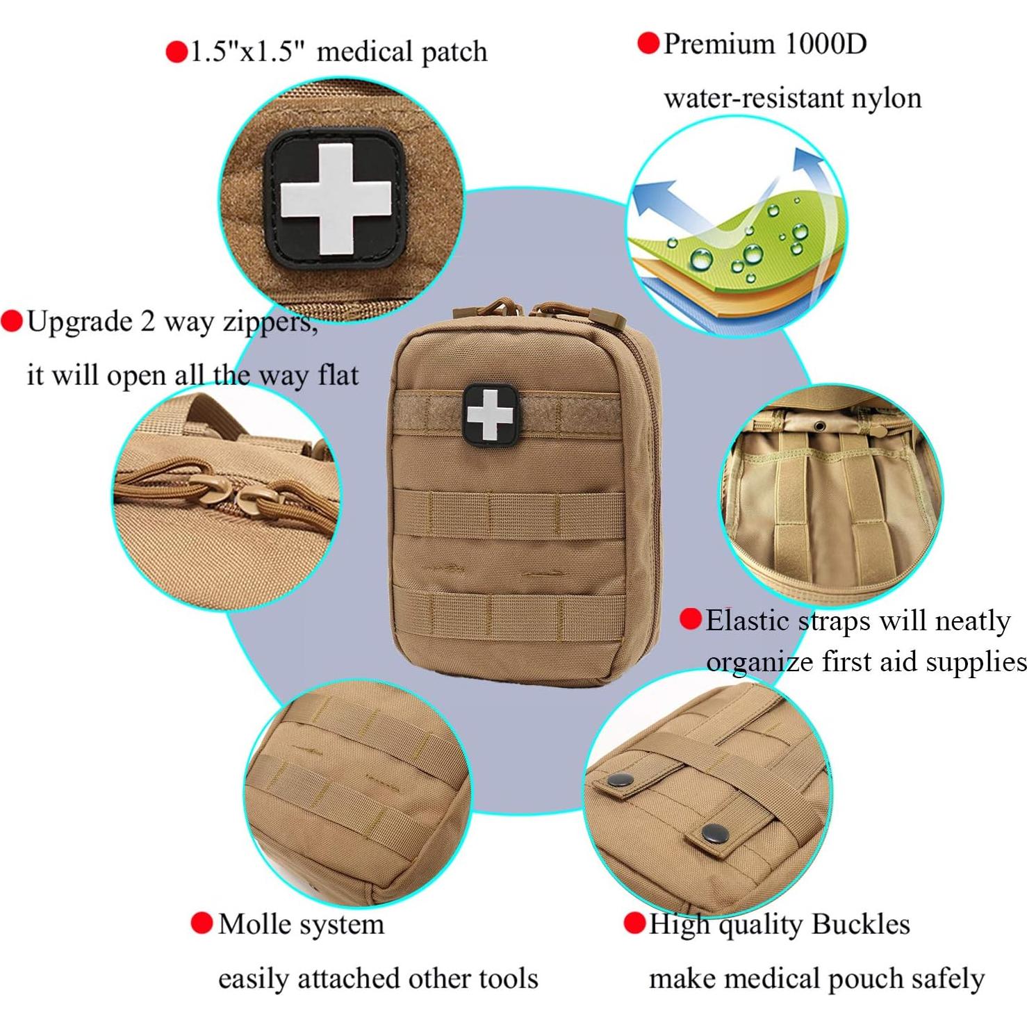 Bolsa de Primeros Auxilios Carlebben Molle Marrón Resistente