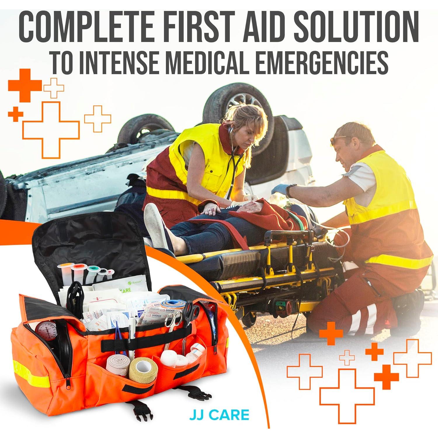 Kit de Primeros Auxilios JJ Care 250 Piezas Bolsa EMT Reflectante