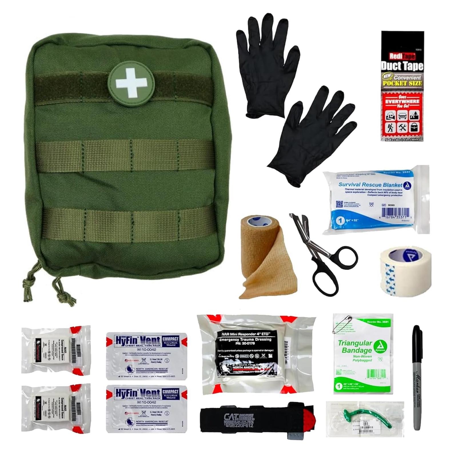 Kit de Primeros Auxilios IFAK HMZ Medical con Torniquete CAT Verde