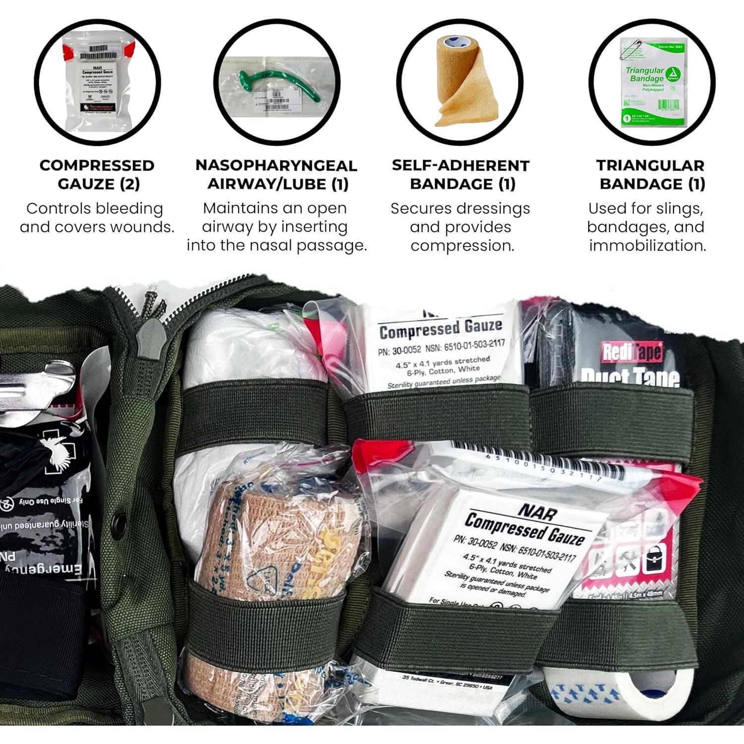 Kit de Primeros Auxilios IFAK HMZ Medical con Torniquete CAT Verde