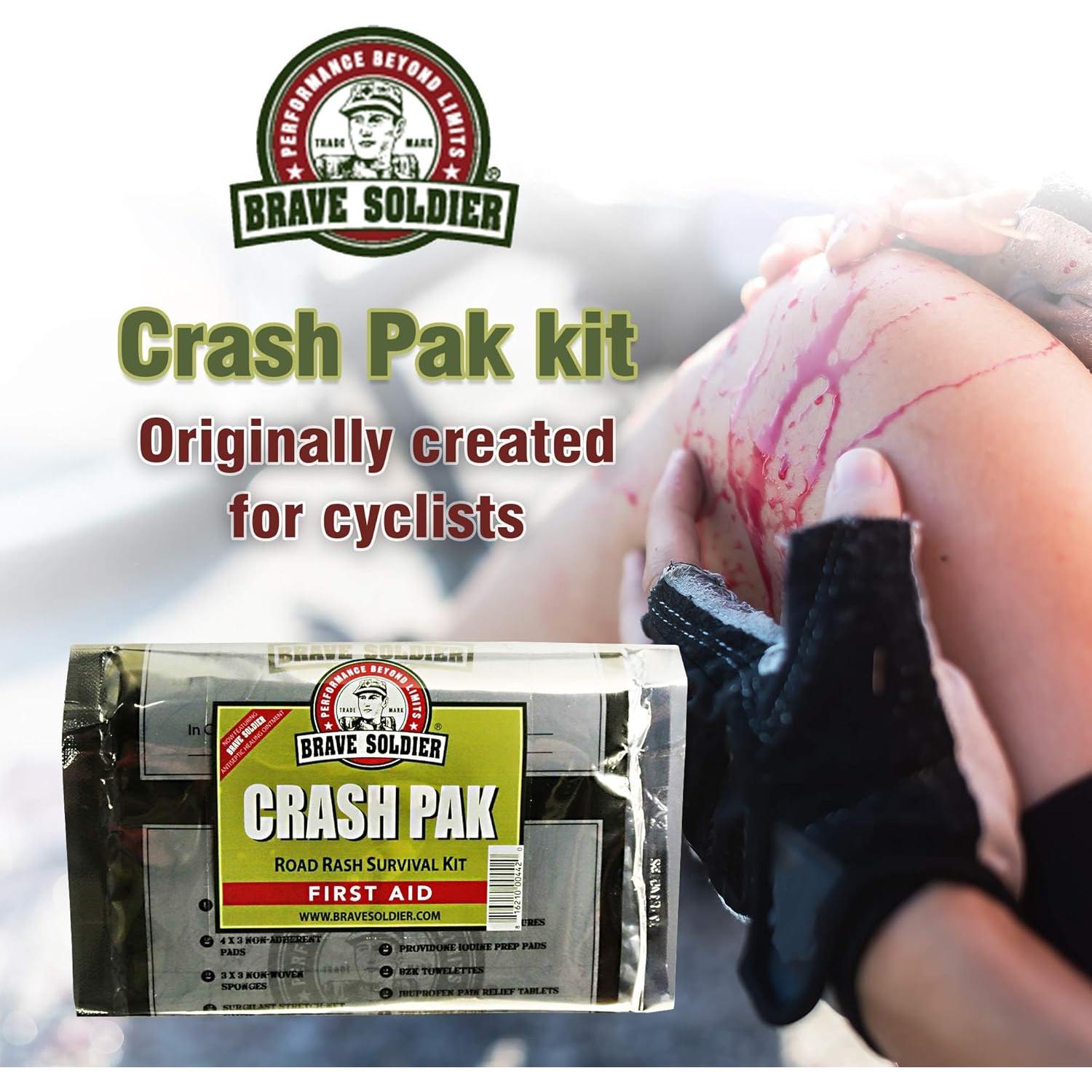 Kit de Primeros Auxilios para Ciclistas Brave Soldier - Ungüento Antiséptico, Vendajes y Alivio del Dolor