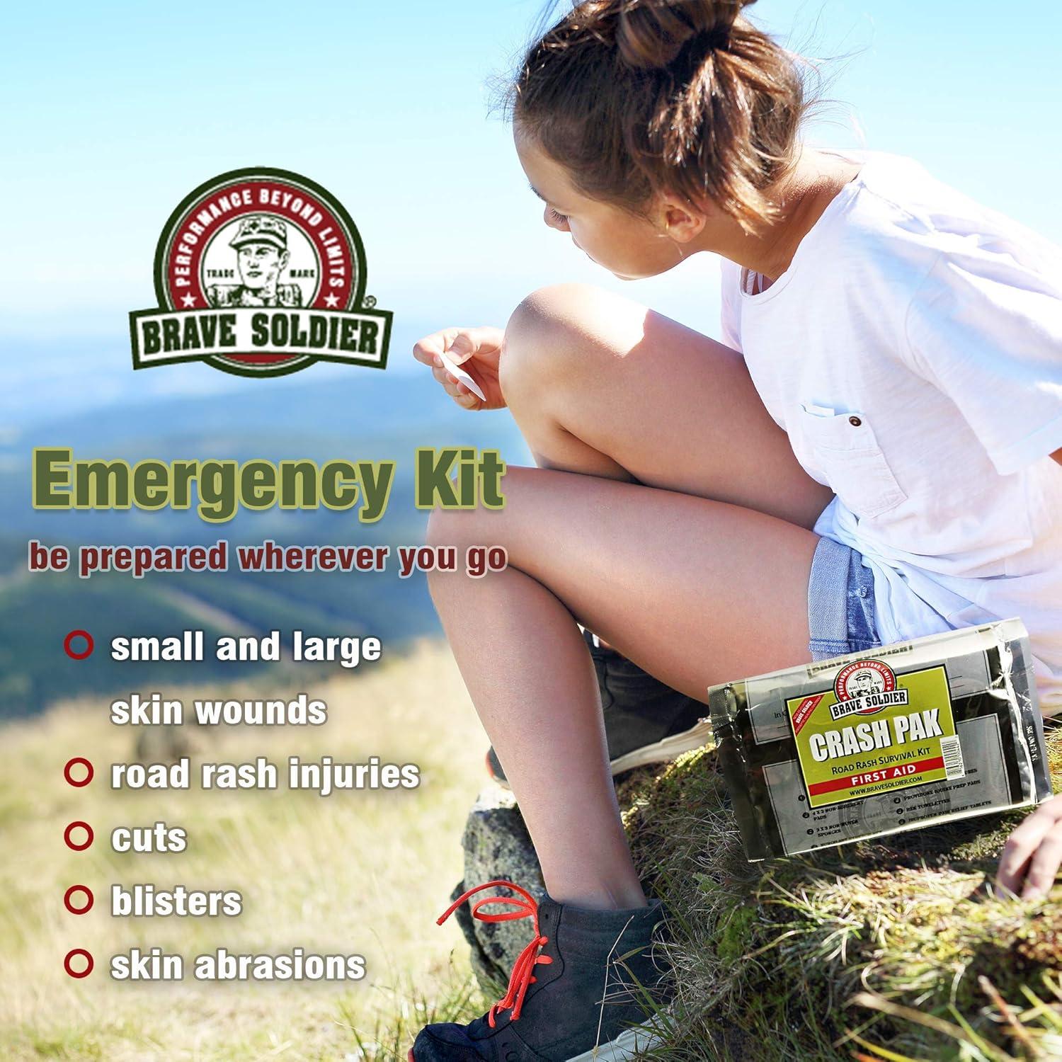 Kit de Primeros Auxilios para Ciclistas Brave Soldier - Ungüento Antiséptico, Vendajes y Alivio del Dolor