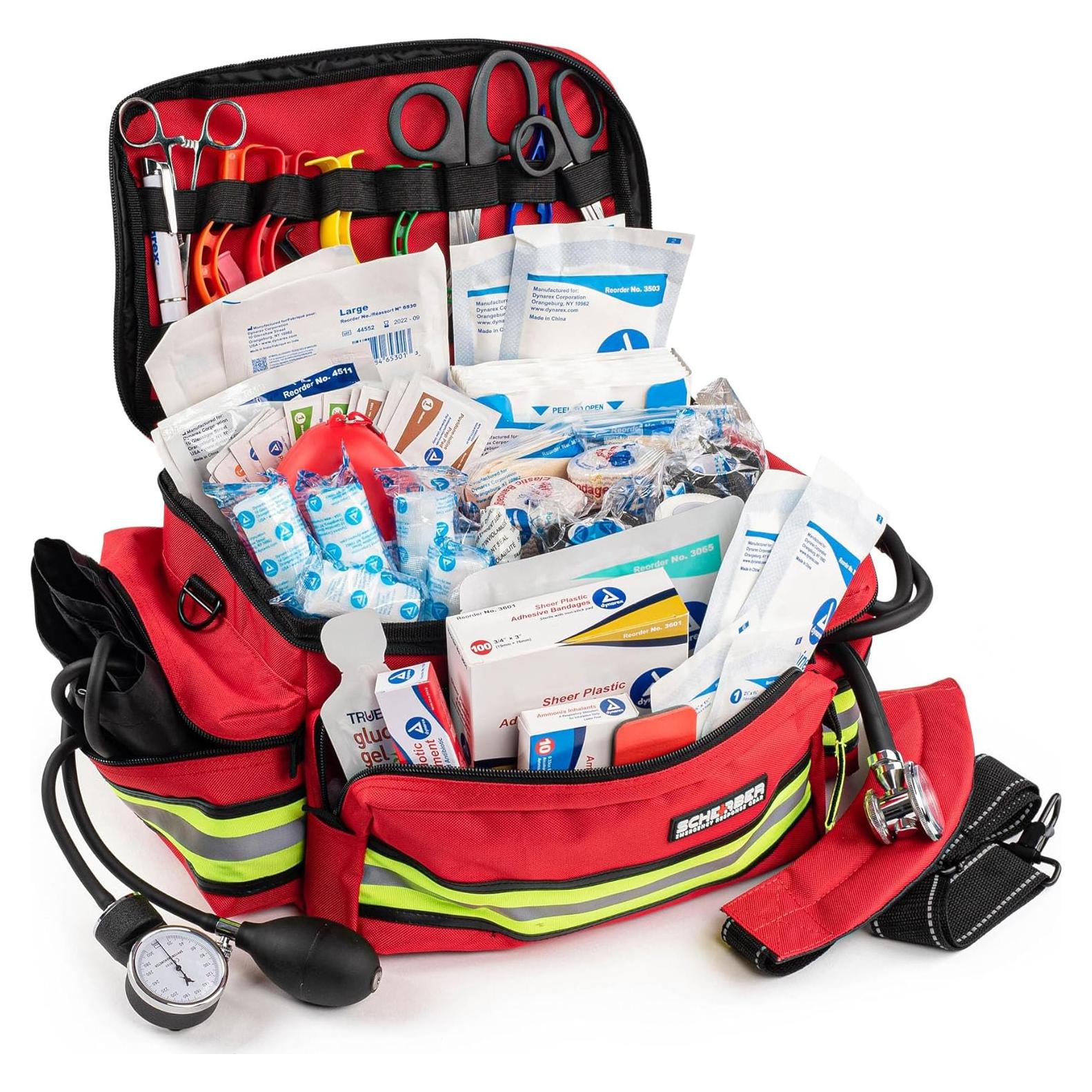 Kit de Trauma Profesional Scherber EMT con 200 Suministros