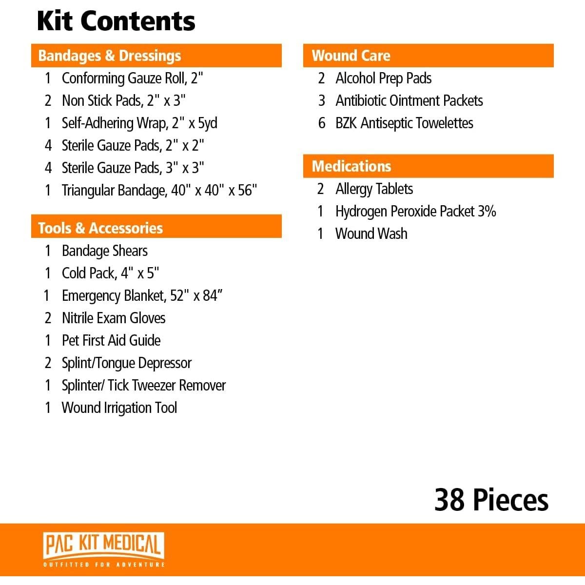 Kit de Primeros Auxilios para Mascotas Pac-Kit 38 Piezas