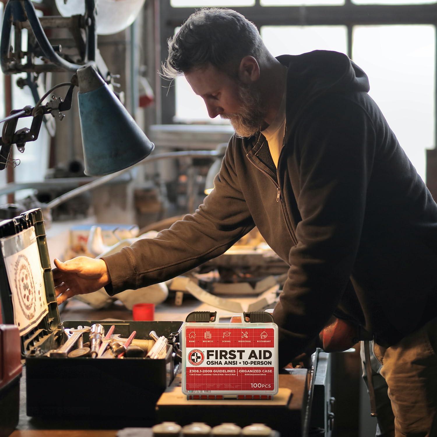 Kit de Primeros Auxilios OSHA/ANSI Total Resources - 100 Piezas