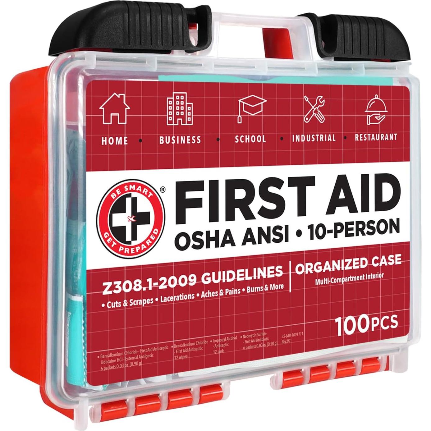 Kit de Primeros Auxilios OSHA/ANSI Total Resources - 100 Piezas