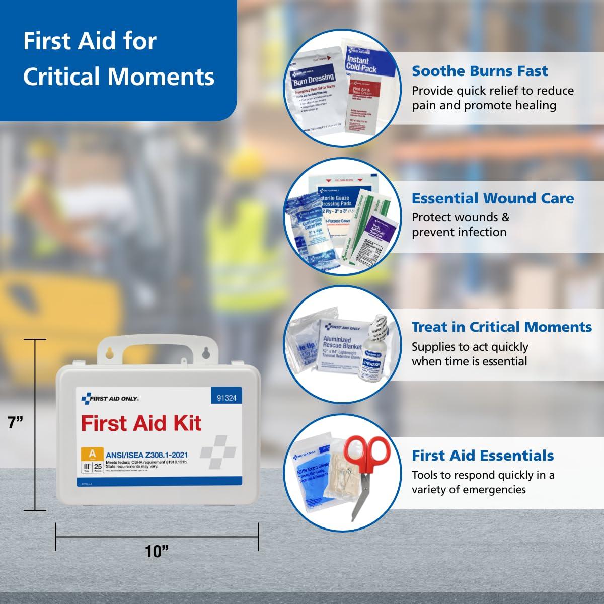 Kit de Primeros Auxilios Only 91324 para 25 Personas - 94 Piezas