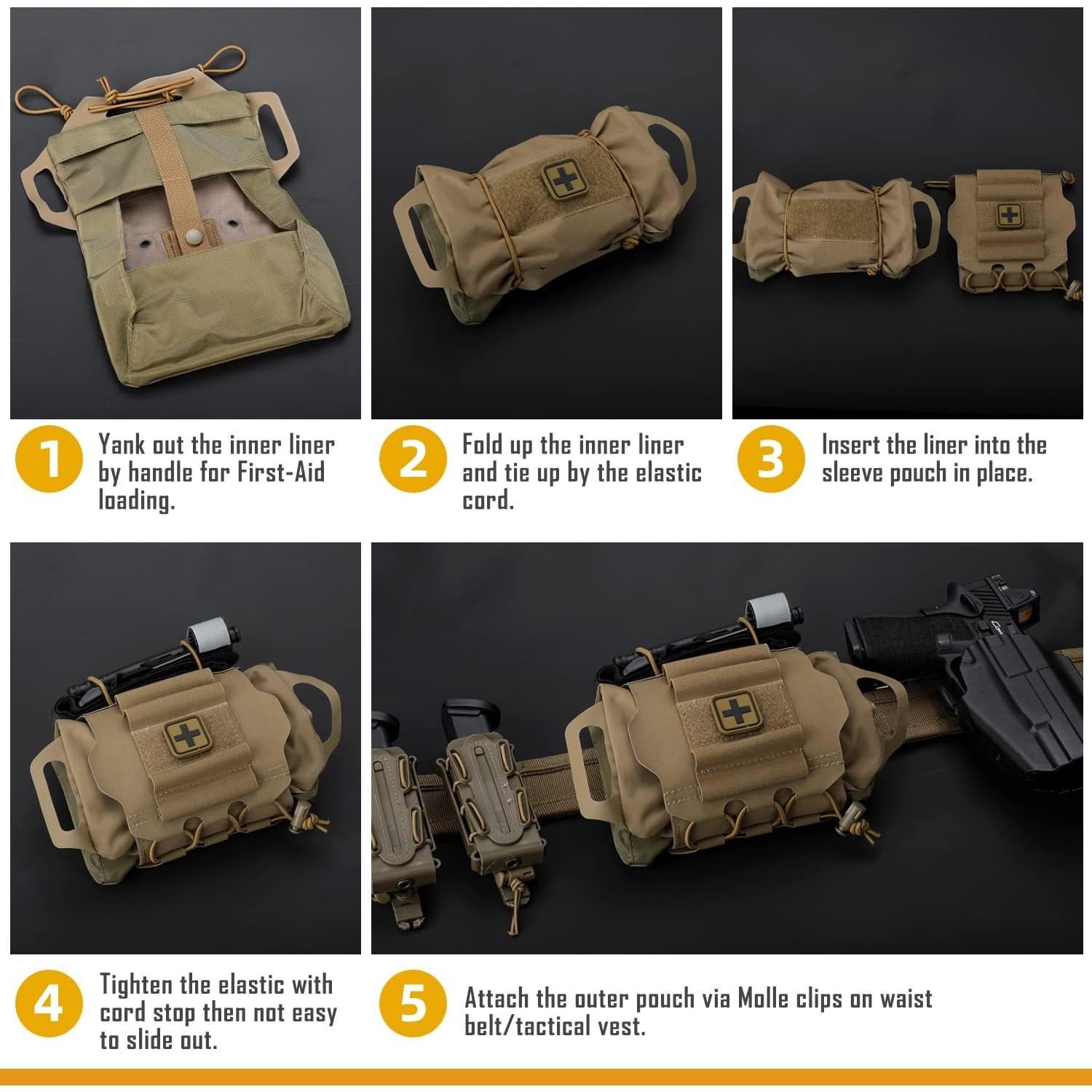 Bolsa de Primeros Auxilios IFAK LIVANS Caqui Modular 350g