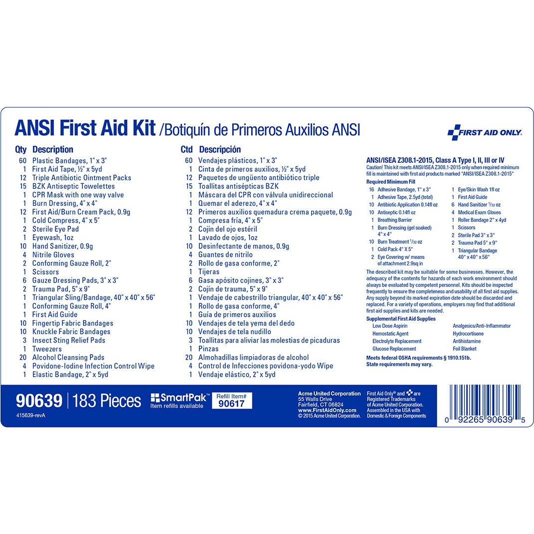 Kit de Primeros Auxilios Only 90639 ANSI A+ para 50 Personas