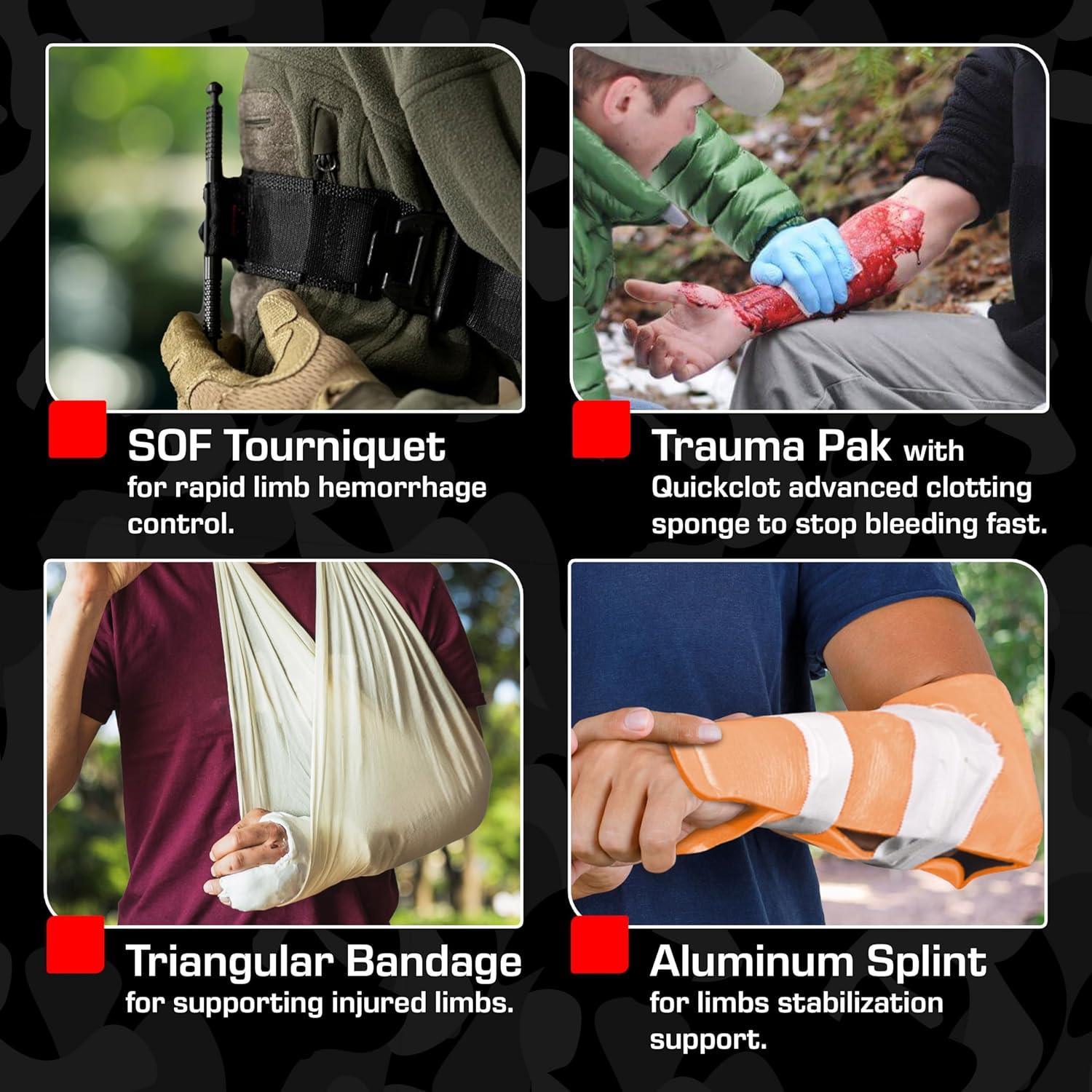 Kit IFAK Premium MediTac - Trauma Pak, Torniquete SOF, Vendaje