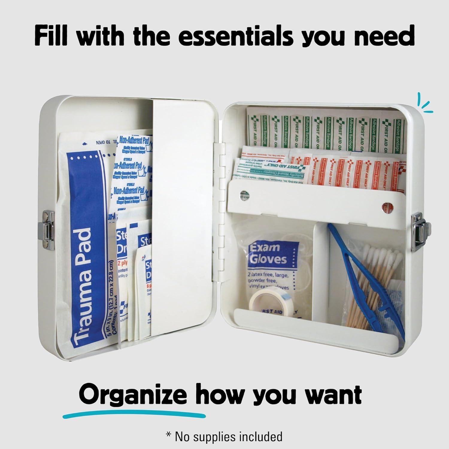 Estuche de Primeros Auxilios Kikkerland Acero Blanco 15.2x7.6x19cm