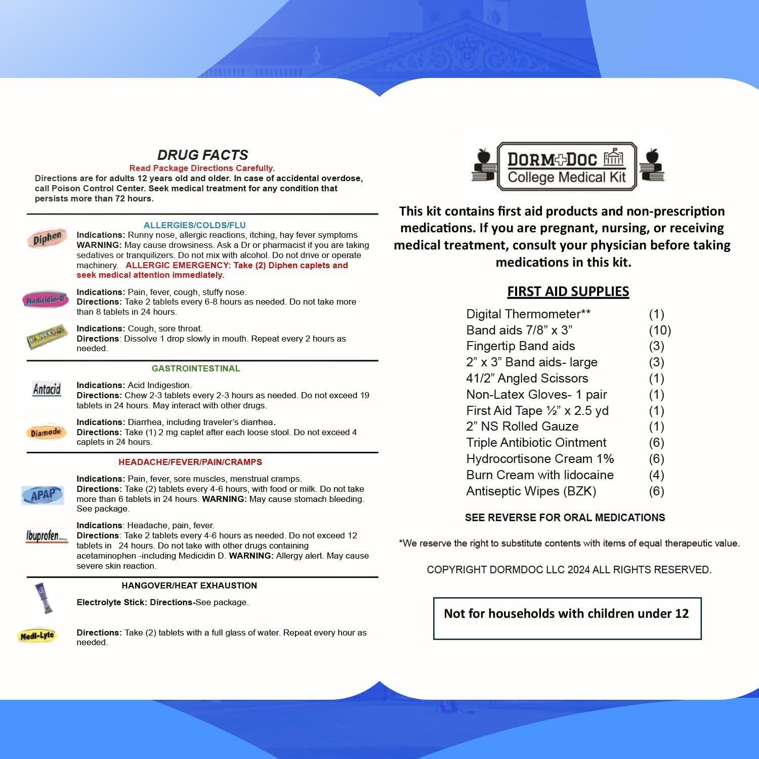 Kit de Primeros Auxilios DormDoc 175 Piezas Negro - Estudiantes