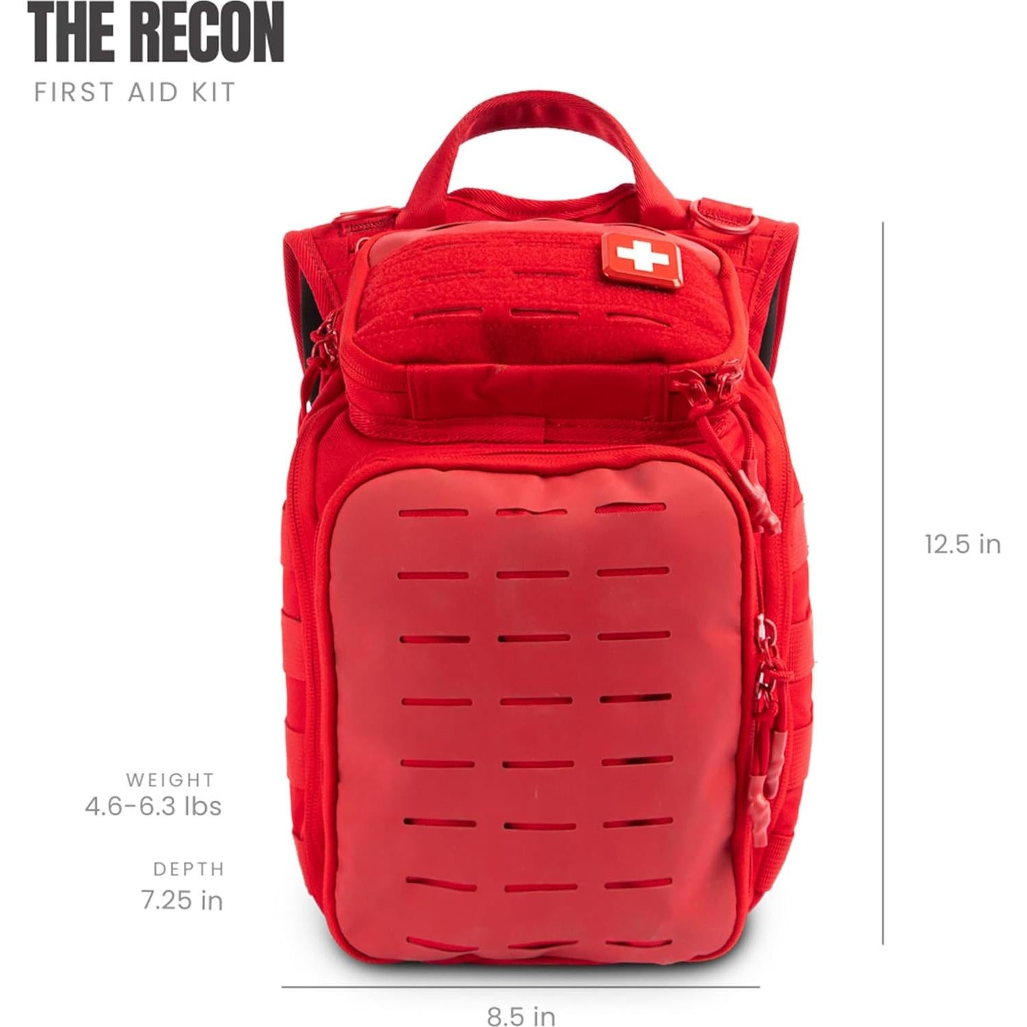 My Medic Recon PRO - HSA FSA First Aid Kit - 250+ First Aid and Survival Essentials, Supplies, & Must Have IFAK for Home, Car, Office or Business - Red