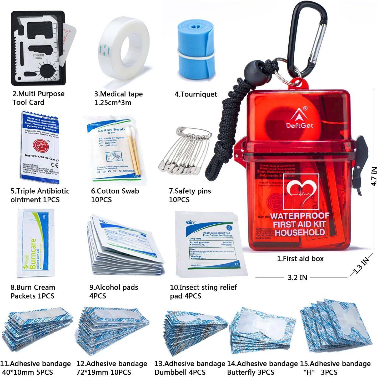 Kit de Primeros Auxilios Impermeable Deftget 65 Piezas Compacto