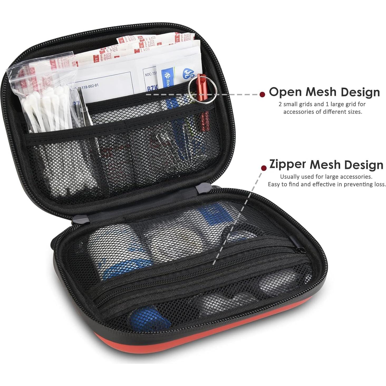 First Aid Kit for Hiking, Backpacking, Camping, Travel, Car & Cycling. with Waterproof Laminate Bags You Protect Your Supplies! Be Prepared for All Outdoor Adventures or at Home & Work (Red)