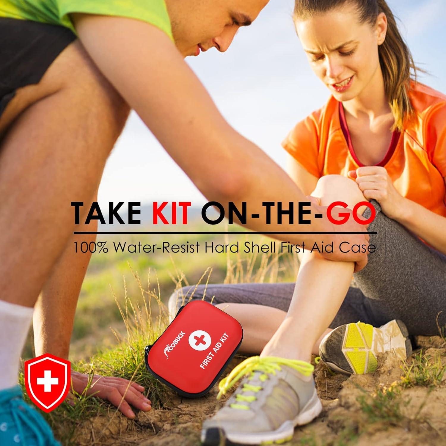 First Aid Kit for Hiking, Backpacking, Camping, Travel, Car & Cycling. with Waterproof Laminate Bags You Protect Your Supplies! Be Prepared for All Outdoor Adventures or at Home & Work (Red)