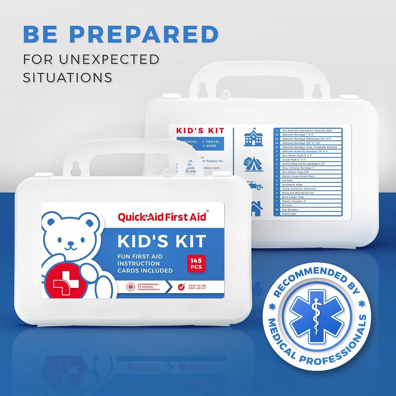 Kit de Primeros Auxilios Quick Aid para Niños - 145 Piezas
