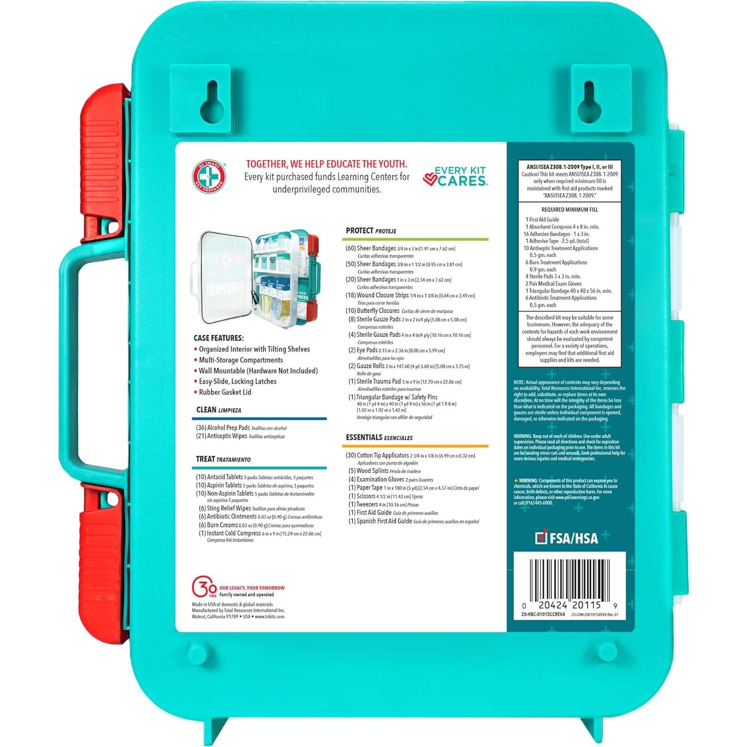 Kit de Primeros Auxilios Be Smart Get Prepared 326 Piezas