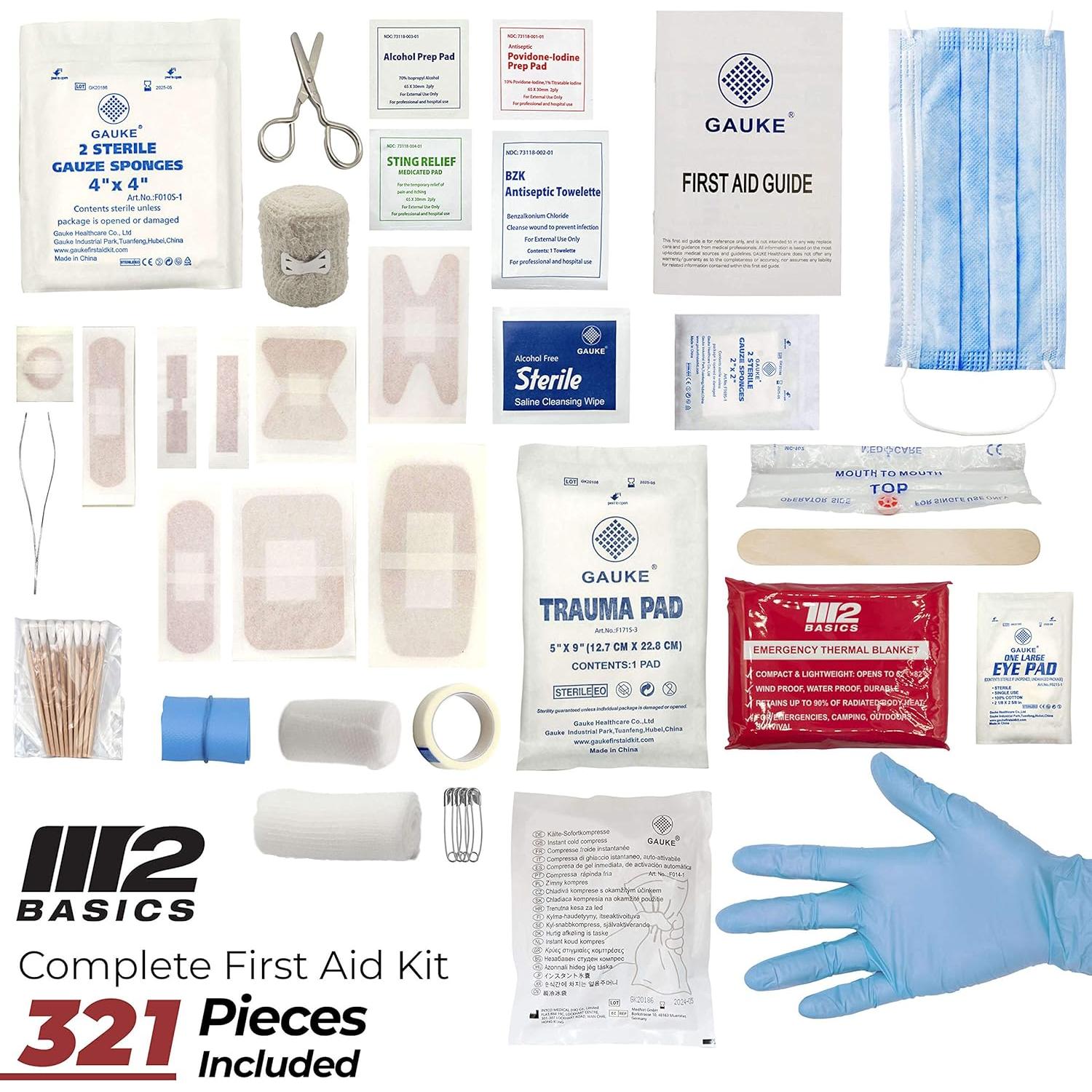 Kit de Primeros Auxilios Completo M2 BASICS 321 Piezas