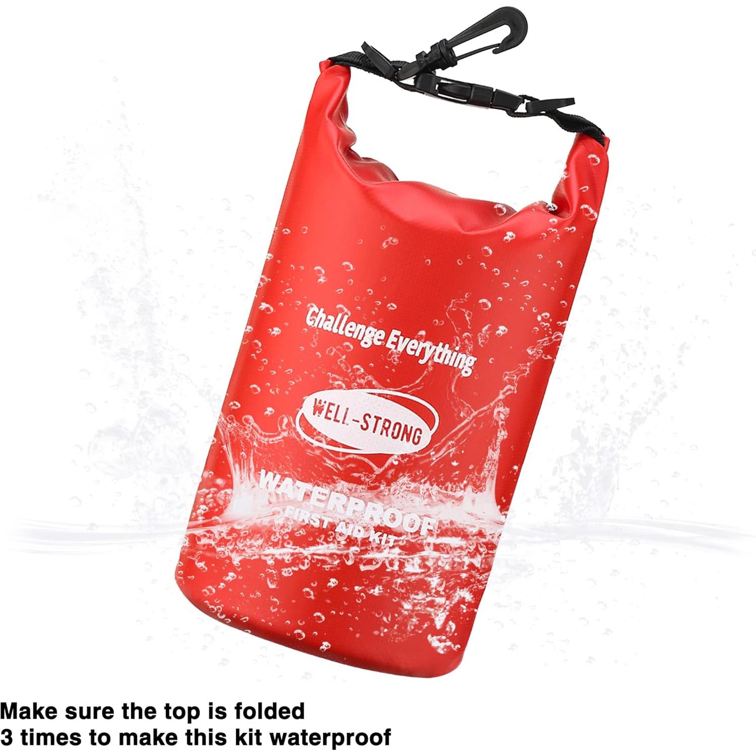 Kit de Primeros Auxilios Impermeable WELL-STRONG Rojo 116 Piezas