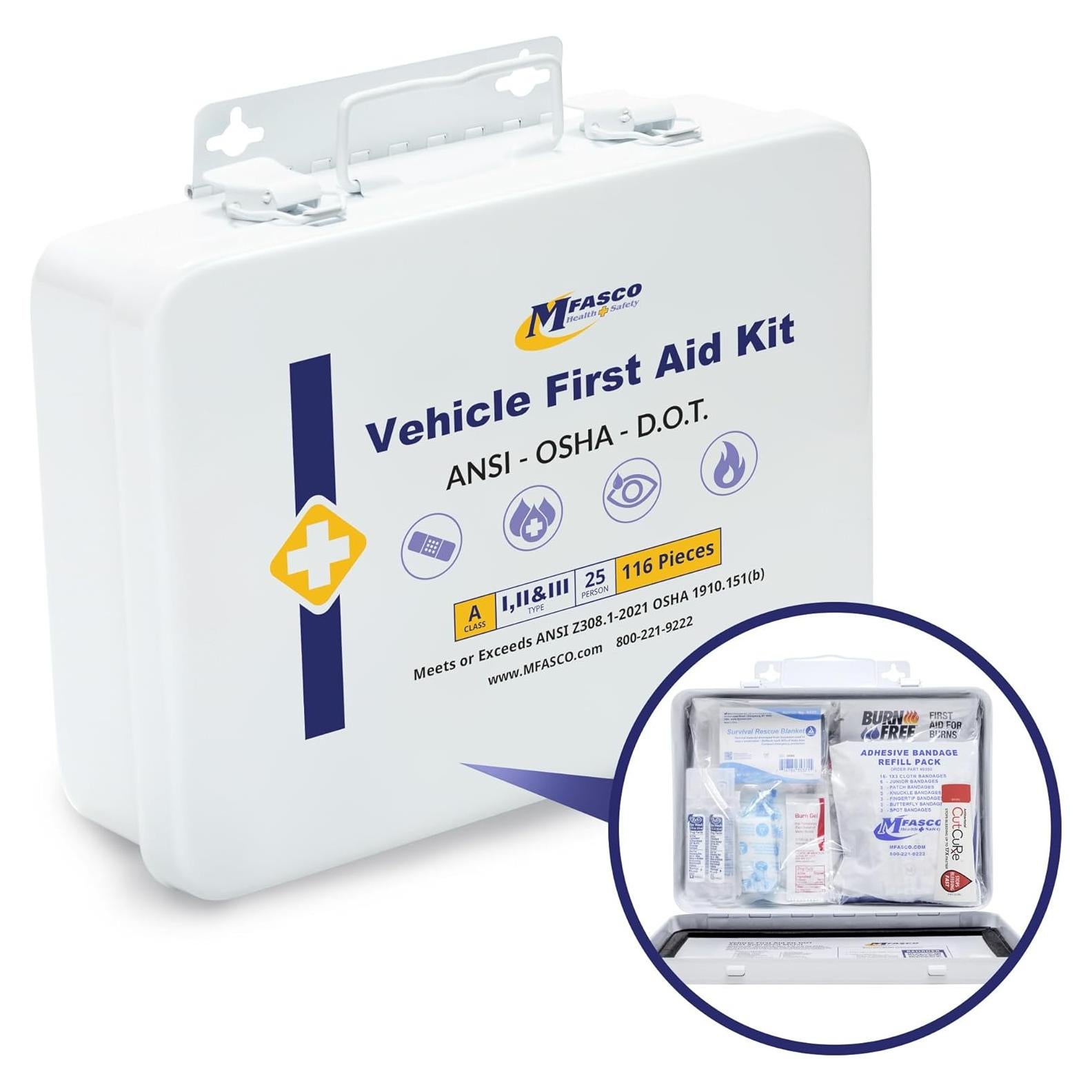 Kit de Primeros Auxilios Metal MFASCO 115 Pcs - Vehículos Comerciales
