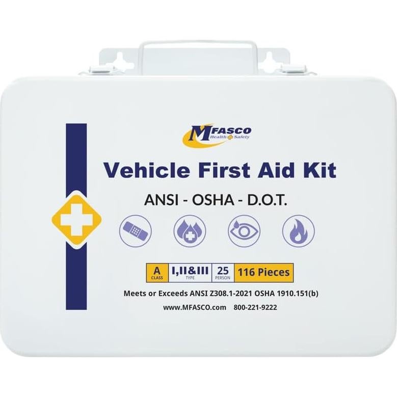 Kit de Primeros Auxilios Metal MFASCO 115 Pcs - Vehículos Comerciales