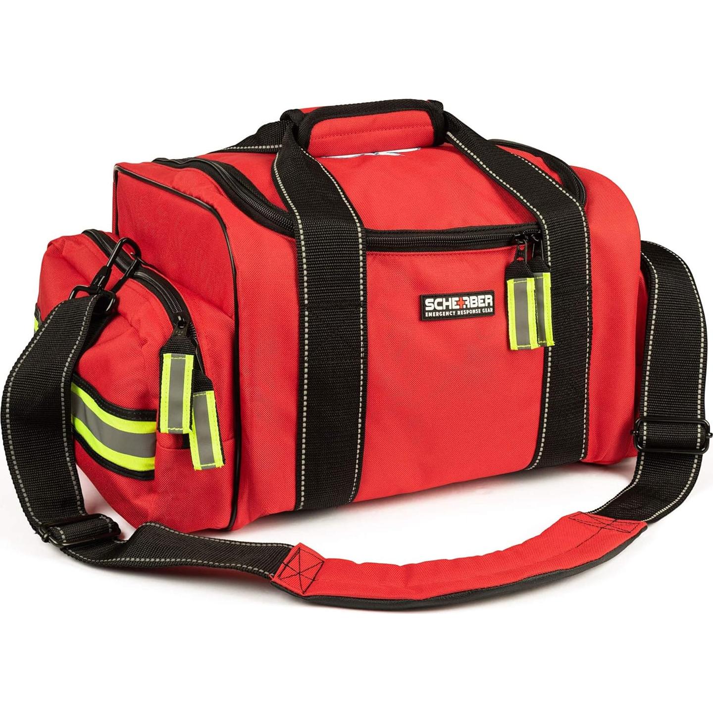 Bolsa de Primeros Auxilios Scherber Roja | Kit Médico Profesional EMT con 250 Suministros