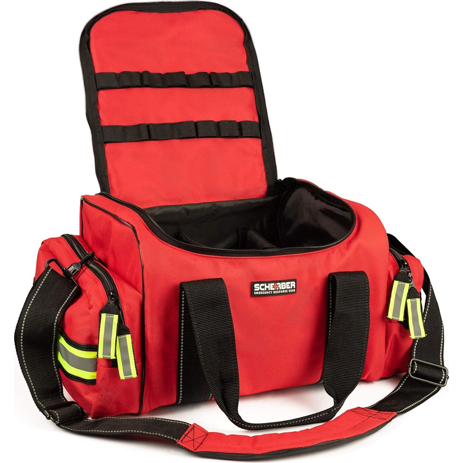 Bolsa de Primeros Auxilios Scherber Roja | Kit Médico Profesional EMT con 250 Suministros