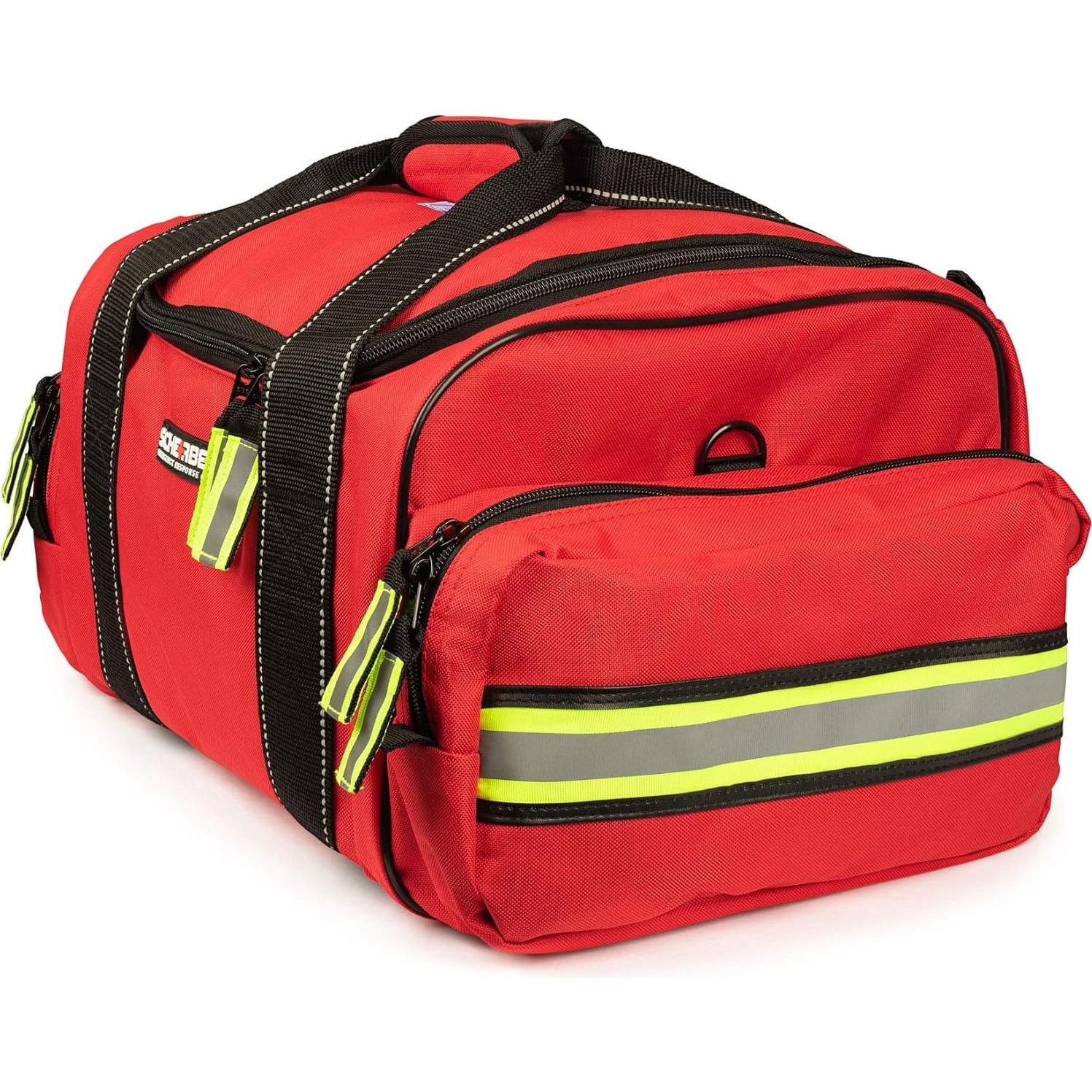 Bolsa de Primeros Auxilios Scherber Roja | Kit Médico Profesional EMT con 250 Suministros