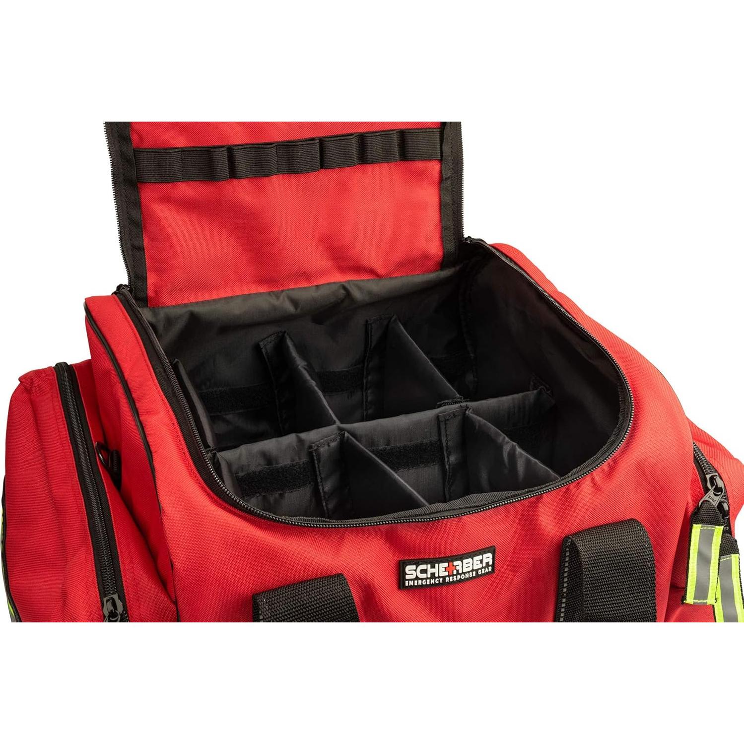 Bolsa de Primeros Auxilios Scherber Roja | Kit Médico Profesional EMT con 250 Suministros