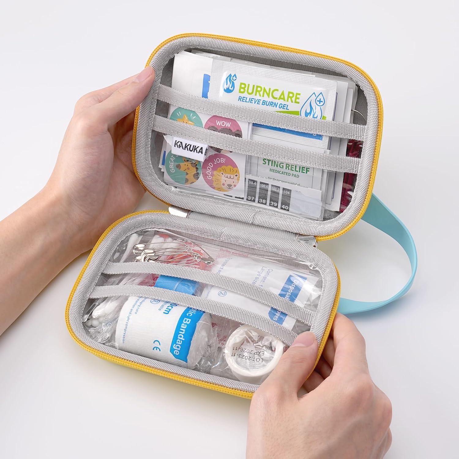 Kit de Primeros Auxilios KakuKa 113 Piezas Impermeable Amarillo