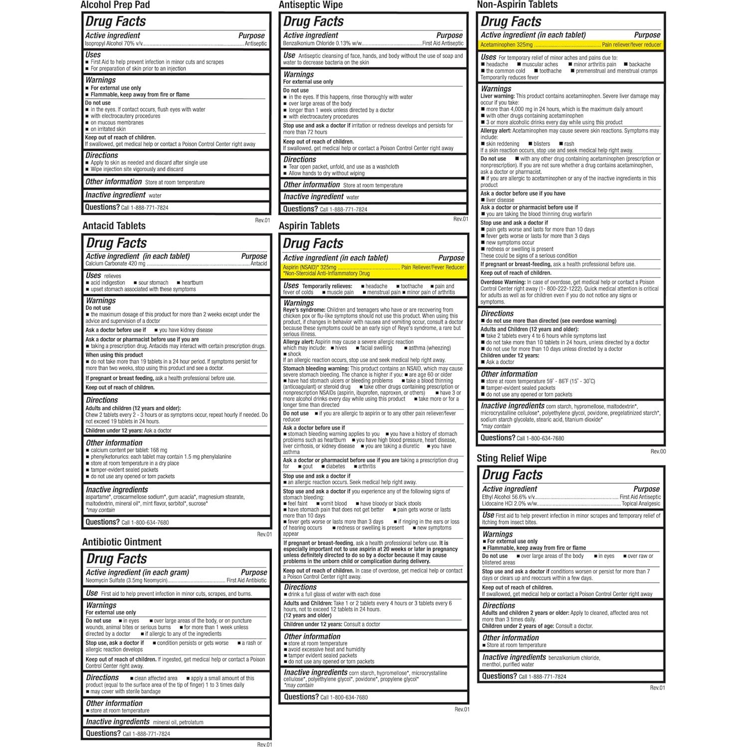 Kit de Primeros Auxilios Be Smart 303 Piezas - Hogar, Oficina, Viajes