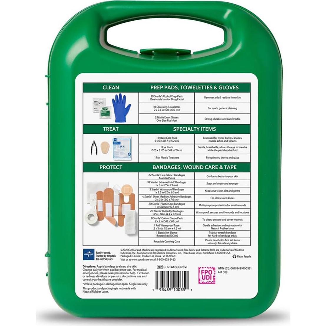 Kit de Primeros Auxilios CURAD 175 Piezas en Estuche Duro