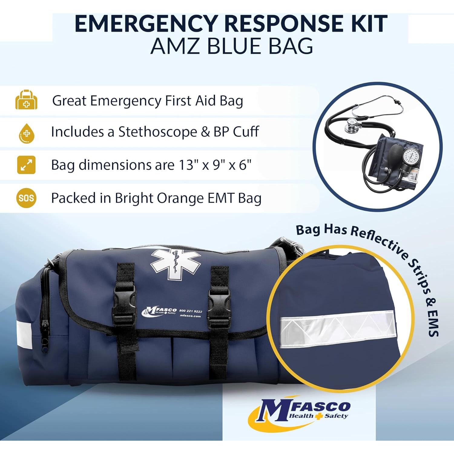 Kit de Primeros Auxilios MFASCO 415 Piezas Bolsa Reflectante