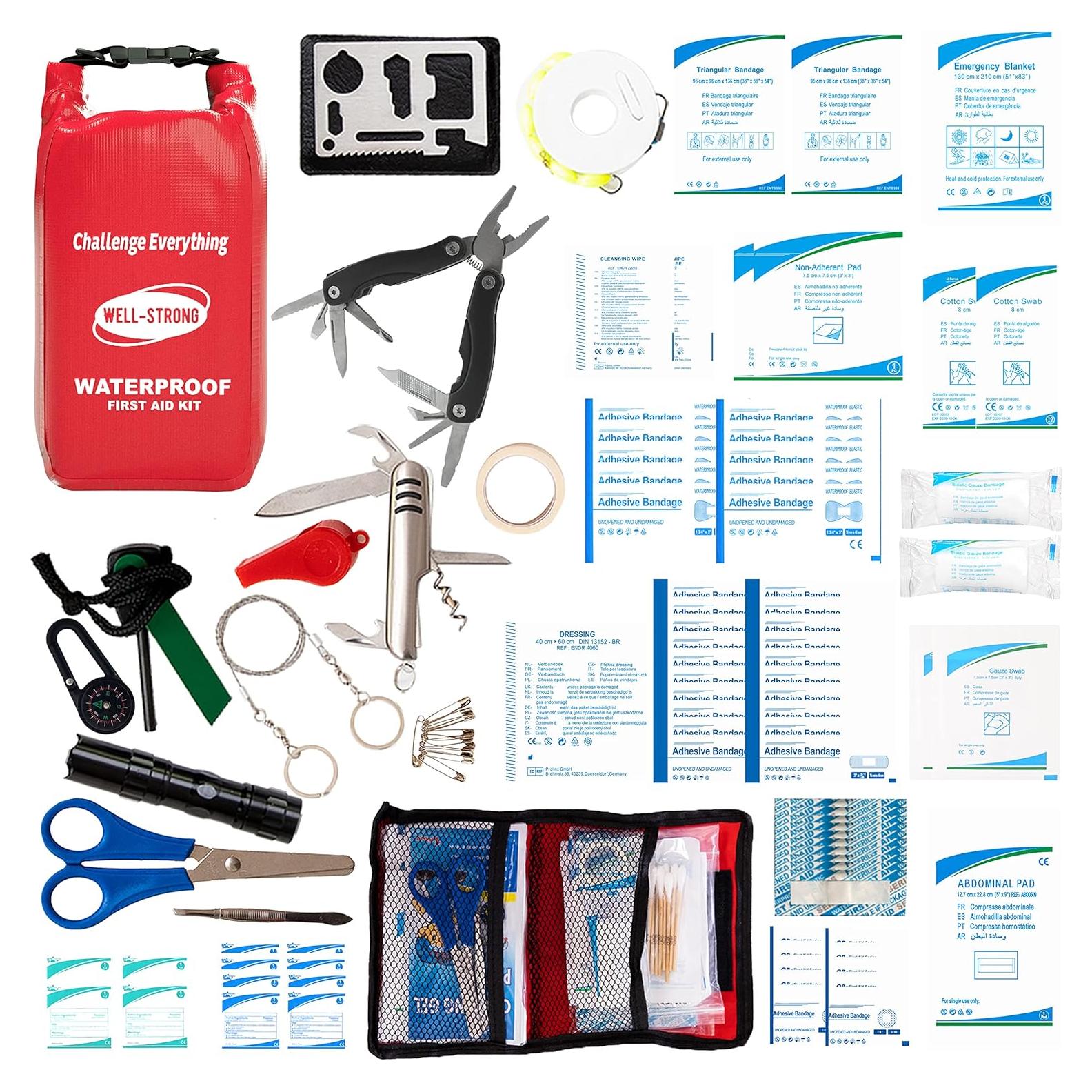 Kit de Primeros Auxilios Impermeable WELL-STRONG 123 Piezas