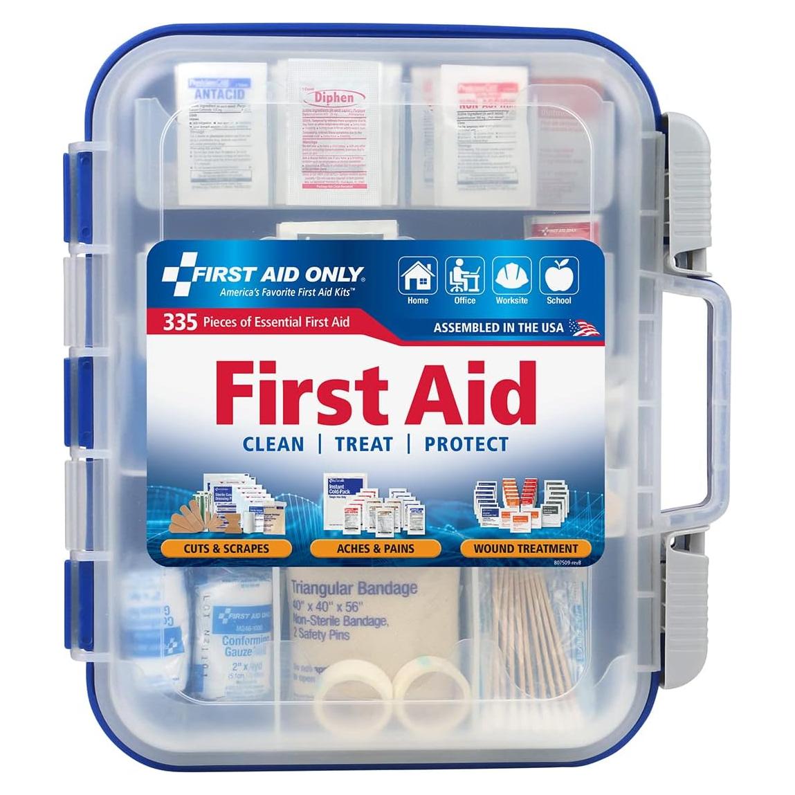 Kit de Primeros Auxilios 335 Piezas First Aid Only para 100 Personas