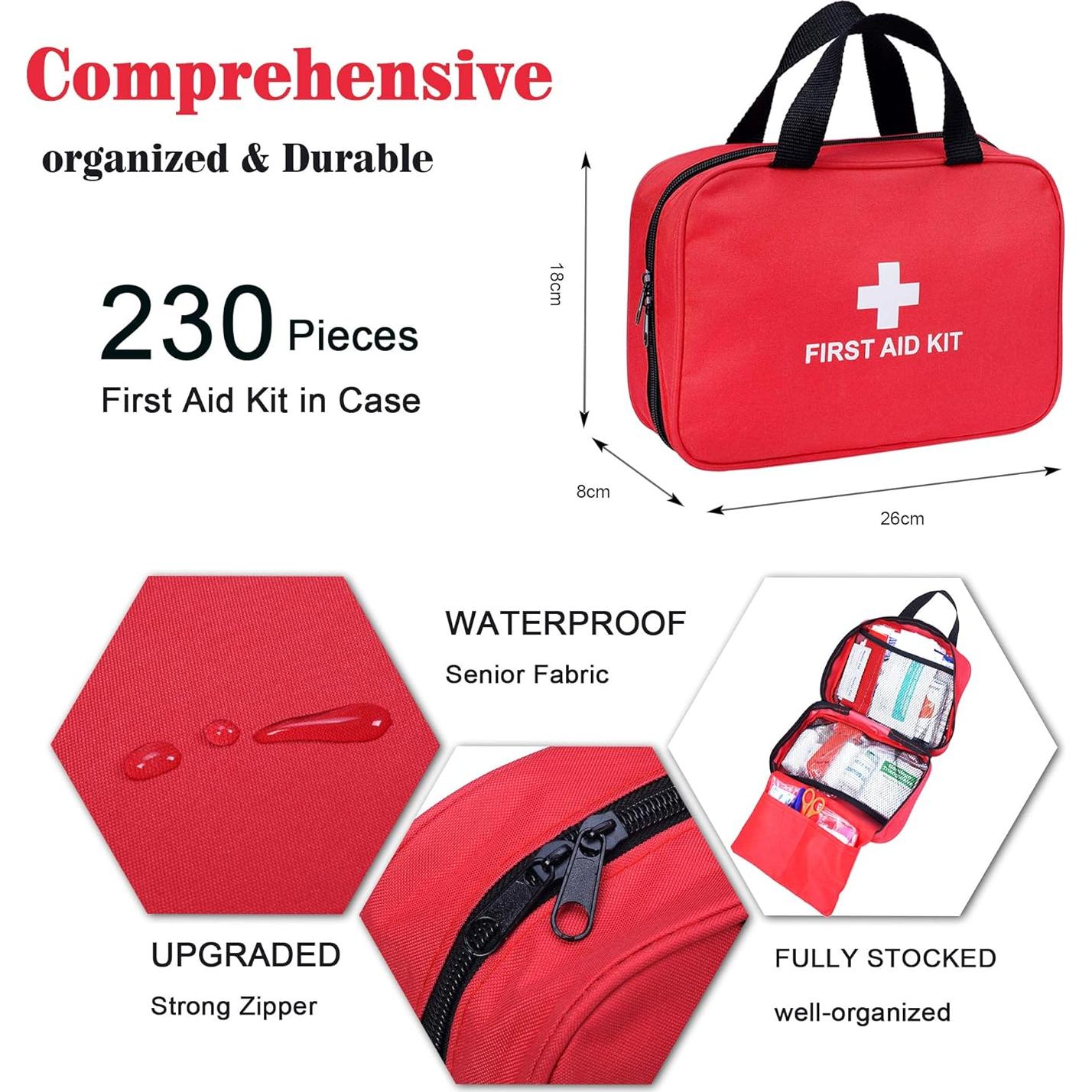 Kit de Primeros Auxilios Ykall 230 Piezas Compacto y Ligero