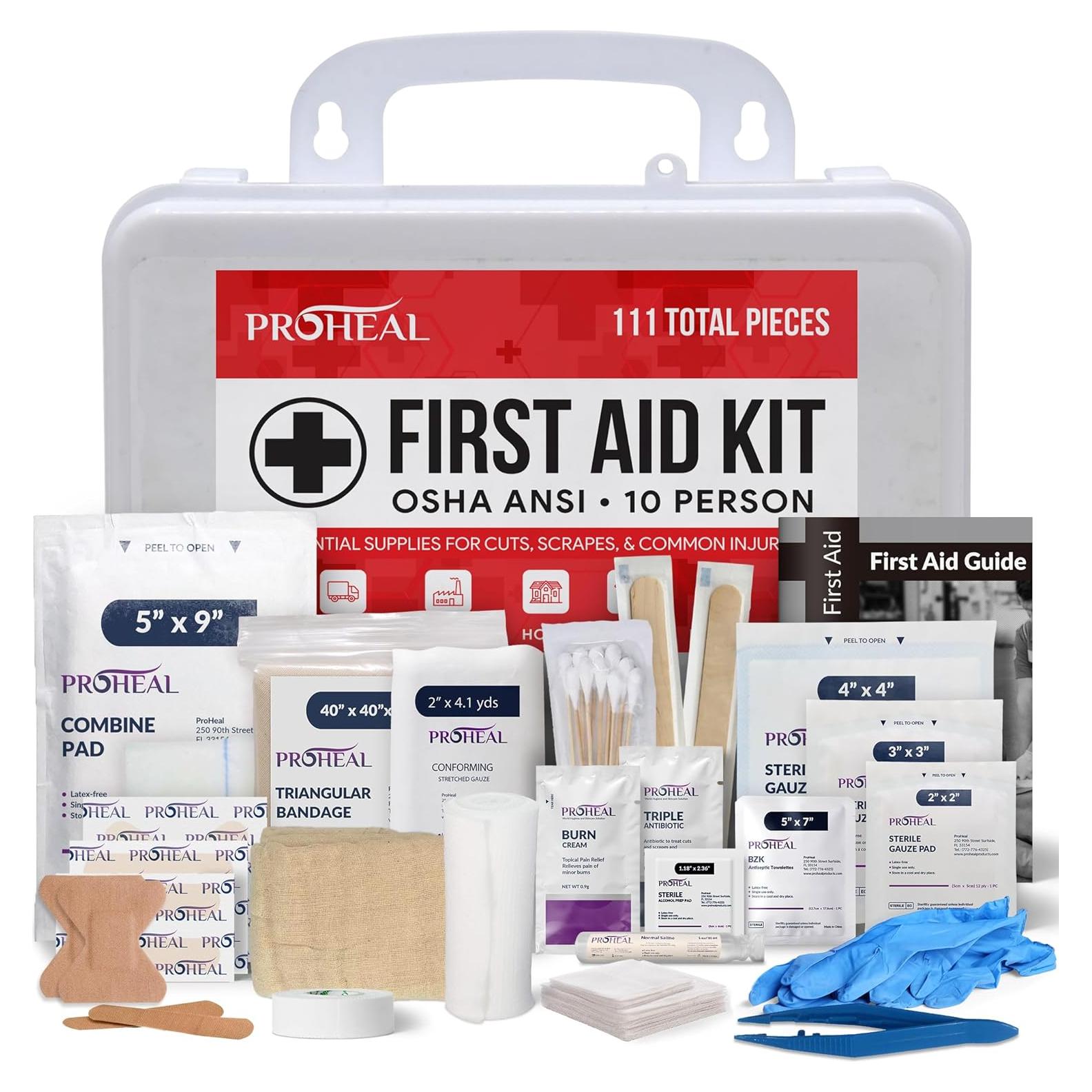 Kit de Primeros Auxilios ProHeal para 10 Personas - 111 Suministros