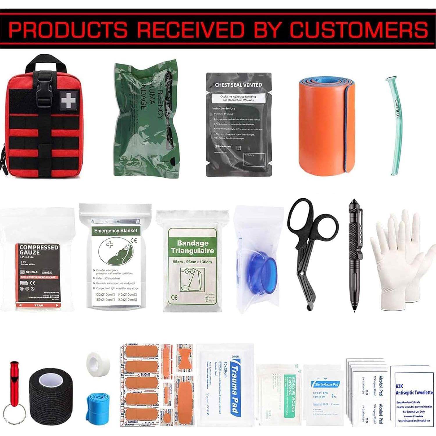 Kit de Trauma IFAK VIIDOO 74 Piezas para Primeros Auxilios