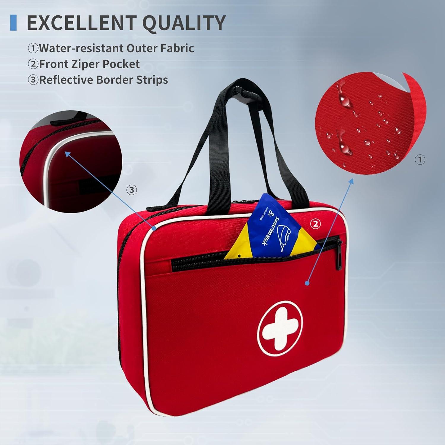 Bolsa de Primeros Auxilios MELINON Portátil Rojo 29x10x20cm